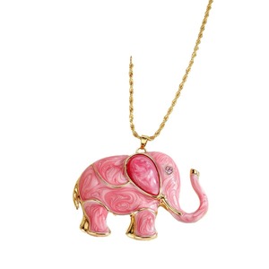 <b>Elephant</b> Pendant Necklace Zinc Alloy Animal Shape Colorful Enamel <b>Gift</b> Jewelry for Women Fashion Sweater Chain - Product Image 5