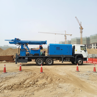 Foreuse hydraulique diesel montée sur camion GUANTUO pour puits d'eau, 500 m, avec compresseur d'air et pompe à boue