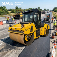 ACE ATC210 Compacteur vibrant tandem à double tambour de 10 tonnes, moteur Cummins, pompe/moteur Kawasaki pour asphalte et autoroute