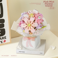 Bouquet floral Pink Mist, jouet éducatif, modèle décoratif de 800 pièces, cadeau de vacances unisexe, à construire et assembler, en plastique ABS