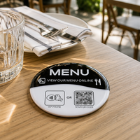 Nouvelle carte de menu de table ronde Newbega en PVC époxy avec puce NFC EM4305 13,56 MHz, mini-étiquette autocollante avec support adhésif