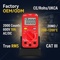 Multimeter Digital VA25B NCV Saku Otomatis 2000 Kali Pengukuran Rentang Otomatis CATIII 600V Keamanan True RMS Voltmeter NCV Layar LCD AC/DC