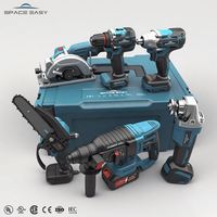 MKT Meilleure Offre - Kit Combo d'Outils Électriques Sans Fil 6-en-1 à Batterie Lithium 18V 20V 21V, Perceuse et Marteau Sans Balais
