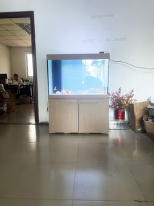Acuario Grande de Vidrio Templado con Gabinete, Vidrio Ultra Blanco, Sistema de Filtración con Iluminación <span class=keywords><strong>Solar</strong></span> Biológica, Fácil de Mantener, para Cocina - Product Image 3