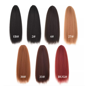 Bán Buôn 22Inch Yaki Thẳng Afro Kinky <span class=keywords><strong>Ponytail</strong></span> Tóc Bọc Xung Quanh Đuôi Ngựa Bện Dây Kéo Tổng Hợp Tóc Ponytails - Product Image 2