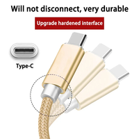 Cable trenzado de nylon USB A a tipo C para teléfono móvil Cargador USB de carga rápida Cable USB tipo C