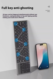 Mới Xách Tay Đầy Đủ Phím Gấp Cơ Khí Bàn Phím Nhựa Không Dây Kỹ Thuật Số Touchpad Ipad Điện Thoại Máy Tính Bảng Máy Tính Xách Tay Chuột Thiết Lập - Product Image 3