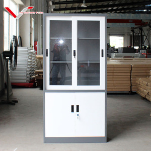 दो दरवाजे धातु अलमारियाँ स्लाइडिंग ग्लास डोर ऑफिस फाइल करने के साथ कैबिनेट धातु कैबिनेट धातु कैबिनेट - Product Image 2