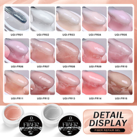 Deroi Fiber Gel Réparateur d'Ongles Gel Constructeur Renforcé Non Thermique Rose Nude pour Extension
