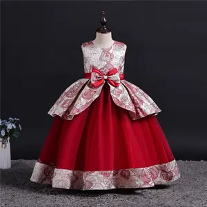 Robe de princesse sans manches pour fille, imprimé floral, jupe de spectacle d'anniversaire, robe de soirée élégante pour enfants