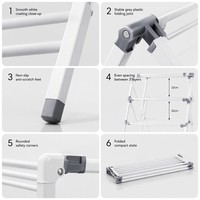 Séchoir à linge extensible télescopique 3 niveaux pliable sur pied pour appartement, balcon, intérieur