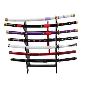 Zoro espada katana espada japonesa brinquedo, espadas anime, peça adereços, material de madeira de bambu