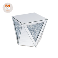 Offre spéciale, canapé en diamant et cristal argenté, table d'appoint de chambre à coucher, table basse de salon avec miroir