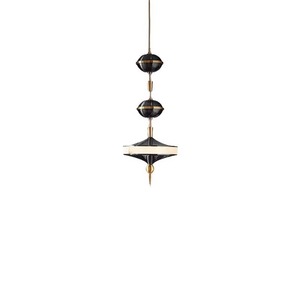 Lampe suspendue moderne ovale noire E27 LED avec interrupteur pour chambre à coucher, salle à manger, luminaire - Product Image 5
