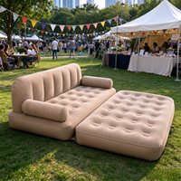 Canapé-lit gonflable portable, pliable, double usage, tissu composite floqué, pour la maison, le camping en plein air