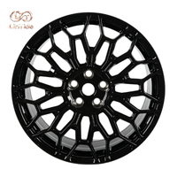 Rines de Aleación Forjados Negros Brillantes Personalizados de Primera Calidad, Diseño de Malla de 25 mm, Aptos para Sedanes de Lujo, SUV, Piezas de Carreras