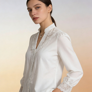 Blusa de Satén con Cuello Redondo y Mangas Abullonadas Estilo Victoriano, Ideal para la Oficina y Uso Diario en Primavera/Verano/Otoño para Mujer, Oferta Especial Temu 2026 - Product Image 2