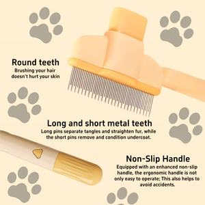 Brosse à poils pour animaux de compagnie populaire, brosse autonettoyante pour chien, brosse à poils pour animaux de compagnie pour éliminer les nœuds et les poils lâches, peigne pour chat - Product Image 4