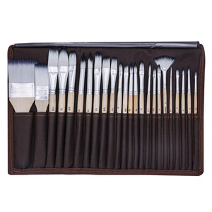 Artecho Set di 24 <span class=keywords><strong>Pennelli</strong></span> in Nylon <span class=keywords><strong>per</strong></span> Pittura Acrilica, a Olio, Acquerello, Gouache e <span class=keywords><strong>su</strong></span> <span class=keywords><strong>Tela</strong></span> - Product Image 1