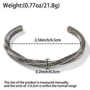 Hip Hop Stainless Steel Unisex Cuff <b>Bracelet</b> Silver Waterproof <b>Trendy</b> Geometric Anniversary No Fade - Product Image 6