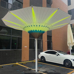 Vente en gros de <span class=keywords><strong>parasol</strong></span> LED tulipe de luxe avec base en marbre nouveau design moderne imperméable au vent pour la cour d'un hôtel mobilier de jardin - Product Image 6