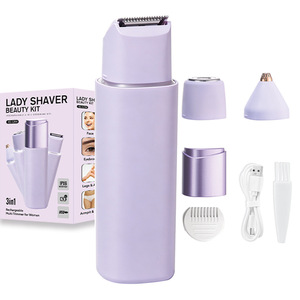 Kit de Belleza Lady Shaver 3 en 1, Recortadora Eléctrica Recargable para Mujer, Rostro, Piernas y Axilas, con Carga USB y Accesorios - Product Image 1