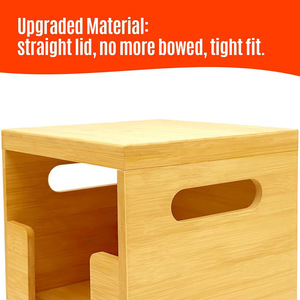 <b>Bamboo</b> Storage Box For Plates And Bowls Rectangle 18L Standing Type Kitchen Organizer Tidy Desktop <b>Container</b> - Product Image 4