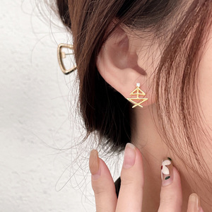Ruitai S925 Sterling <b>Silver</b> Geometric <b>Stud</b> Earrings For Women Everyday Wear - Product Image 3