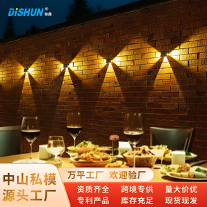 Solar <b>Wall</b> Washer <b>Light</b> Led Outdoor Water Resistant 5 Lighting Modes Long <b>Battery</b> Life Plastic Body - Product Image 2