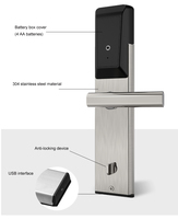 Cerradura Electrónica para Puerta de Hotel con Tarjeta RFID y Control de Acceso, Caja de Acero Inoxidable, con Software de Gestión Gratuito