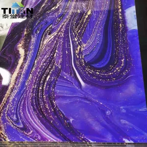 1220*2440Mm High Glossy Uv Marble Sheet Pvc Marble Sheets Uv Coating Decorative Wall Panels