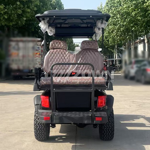 Luxury Matte Black 6 Seater Utility Golf Cart Custom <b>Paint</b> For Resort Villa Group Guest Transport - Product Image 3