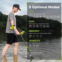 Détecteur de métaux rechargeable pour adultes, 5 modes professionnels avec une précision accrue, bobine étanche de 10 pouces pour la détection de l'or