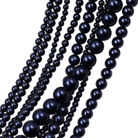Perles de verre bleu foncé 818, 8 mm, forme ronde, haute brillance, pour accents de bijoux esthétique Cowgirl côtière