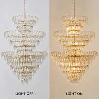 Lustre en cristal acrylique doré de haute qualité pour hôtel européen, salon, mariage, Noël