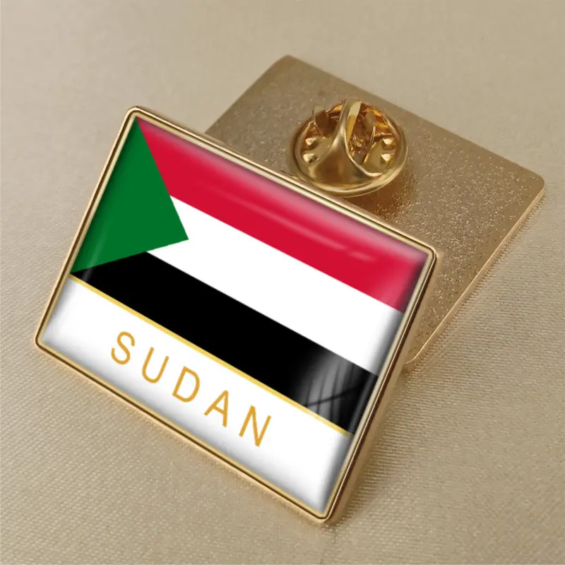 Sudan kristal jel bırak rozeti yüksek kaliteli bayrak broş bayrak rozetleri dünyanın tüm ülkeleri