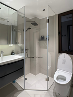 8mm helder glazen douchewand met draaipunt, aluminium frame, douche-scheidingswand voor thuis, badkameromkasting