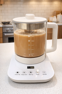 Macchina <span class=keywords><strong>Elettrica</strong></span> per Tè al Latte in Vetro Senza Fili da 1,5L con Funzione Mantenimento Calore e Preparazione Automatica per Chai e Caffè - Uso Domestico e All'aperto - Product Image 6