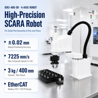 Robot SCARA 3 kg, bras robotique 4 axes haute vitesse 400 mm avec précision de 0,02 mm pour l'assemblage d'électronique 3C, médical et semi-conducteurs