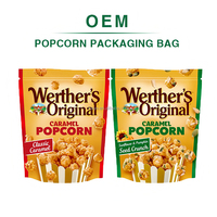 Sachet d'emballage personnalisé en aluminium alimentaire pour chips et pop-corn avec logo, scellé à l'arrière
