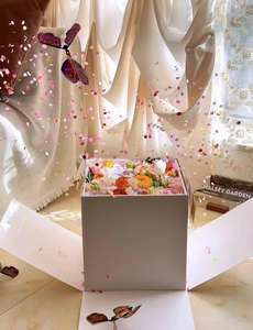 Popup papillon carte vaporisateur fleur anniversaire <span class=keywords><strong>Surprise</strong></span> grande boîte d'explosion de <span class=keywords><strong>confettis</strong></span> noël saint valentin boîte-cadeau en carton - Product Image 2