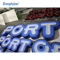 Lettres géantes 3D en acier inoxydable LED pour enseignes électroniques de bureaux et de magasins de détail