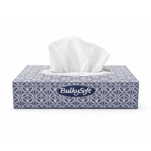 Boîte de mouchoirs en papier BulkySoft, 2 plis, blanc, douceur, pour la maison et le bureau - Product Image 1