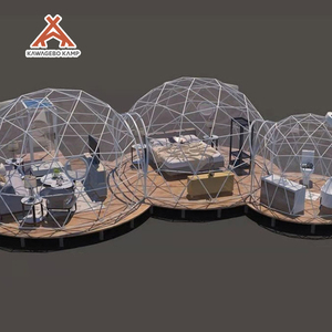Dôme géodésique de luxe en PVC Kawagebo Kamp (KK) <span class=keywords><strong>5M</strong></span>+<span class=keywords><strong>5M</strong></span>+3M de diamètre, triple connexion, pour glamping, hôtel, resort, tente - Product Image 6