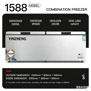 <span class=keywords><strong>Congelador</strong></span> Horizontal Comercial de Gran Capacidad con Doble Puerta y Espuma, <span class=keywords><strong>Congelador</strong></span> Vertical de Puerta Superior de Fábrica YINZHENG - Product Image 2