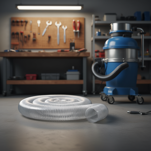 Tubo Flessibile per Aspirazione Polveri in PVC Rinforzato 4 x 20 Piedi, Trasparente, per Uso in Officina - Product Image 2