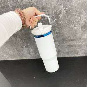 Vaso Térmico de Acero Inoxidable de 30 oz para Deportes al Aire Libre, Aislado al Vacío, sin Plomo, con Pajita Abatible, para Grabado Láser - Product Image 2