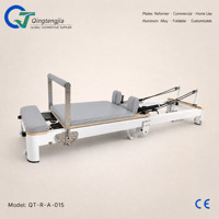 Reformer de Pilates compact et pliable en aluminium avec résistance à ressort réglable pour la maison et le studio