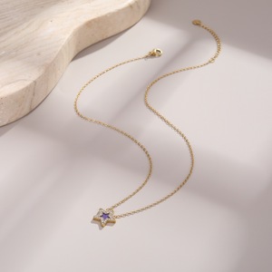 Collar de estrella de acero inoxidable de nuevo estilo para mujer, estrella de cinco puntas exquisita y de alta gama, disponible al por mayor - Product Image 4