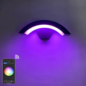 Lámpara de pared LED inteligente Tuya con WiFi, luz de porche para exteriores, aplique de jardín impermeable, RGBW 9W, regulable, compatible con Alexa y Google Home - Product Image 4